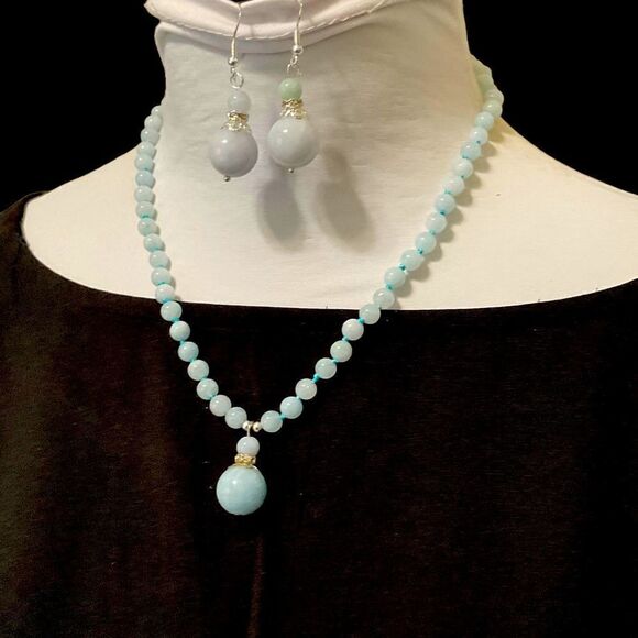 Aquamarine Necklace and Earring Set Black Friday sale! - Picture 6 of 11
